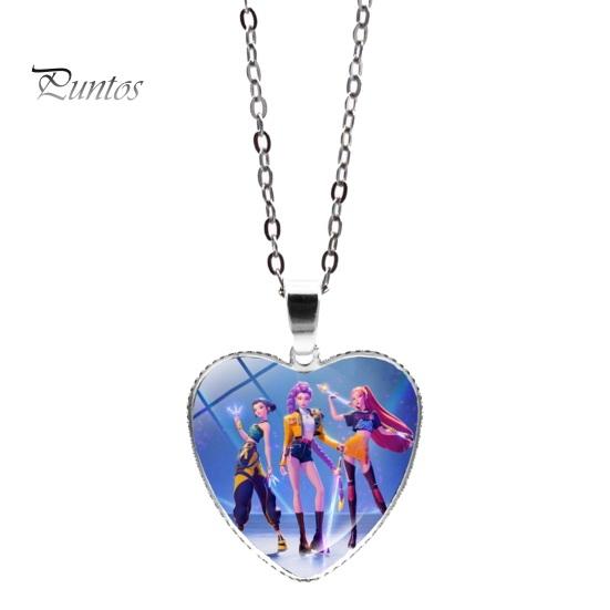 Movie Fans Necklace Korean Pop Hunters Anime Merchandise Cute Heart Girl Group Jewelry Pendant Gift for Goods