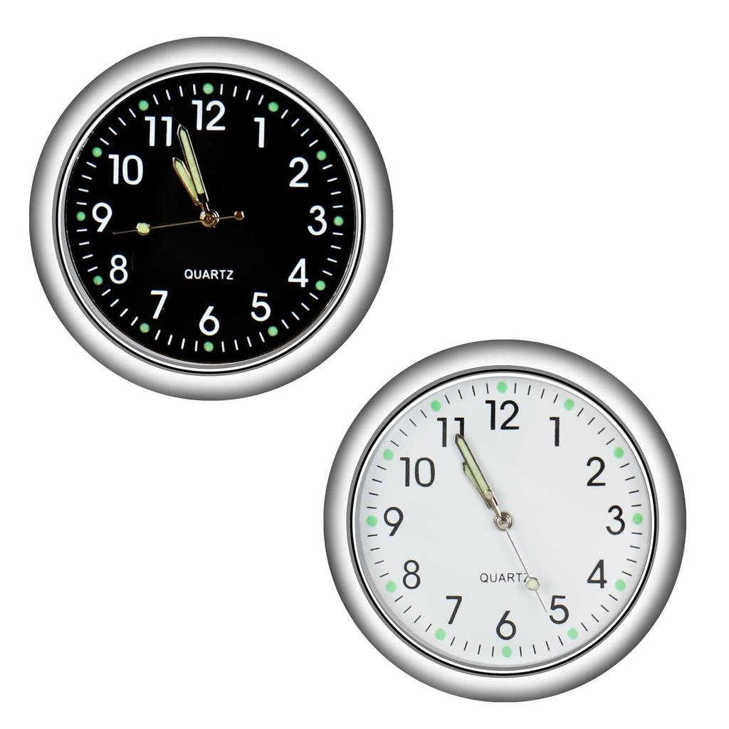 Cluoling Car Clock, 2 Pack Dash Car Watch, Luminous Watch, Mini Quartz Watch, Analog