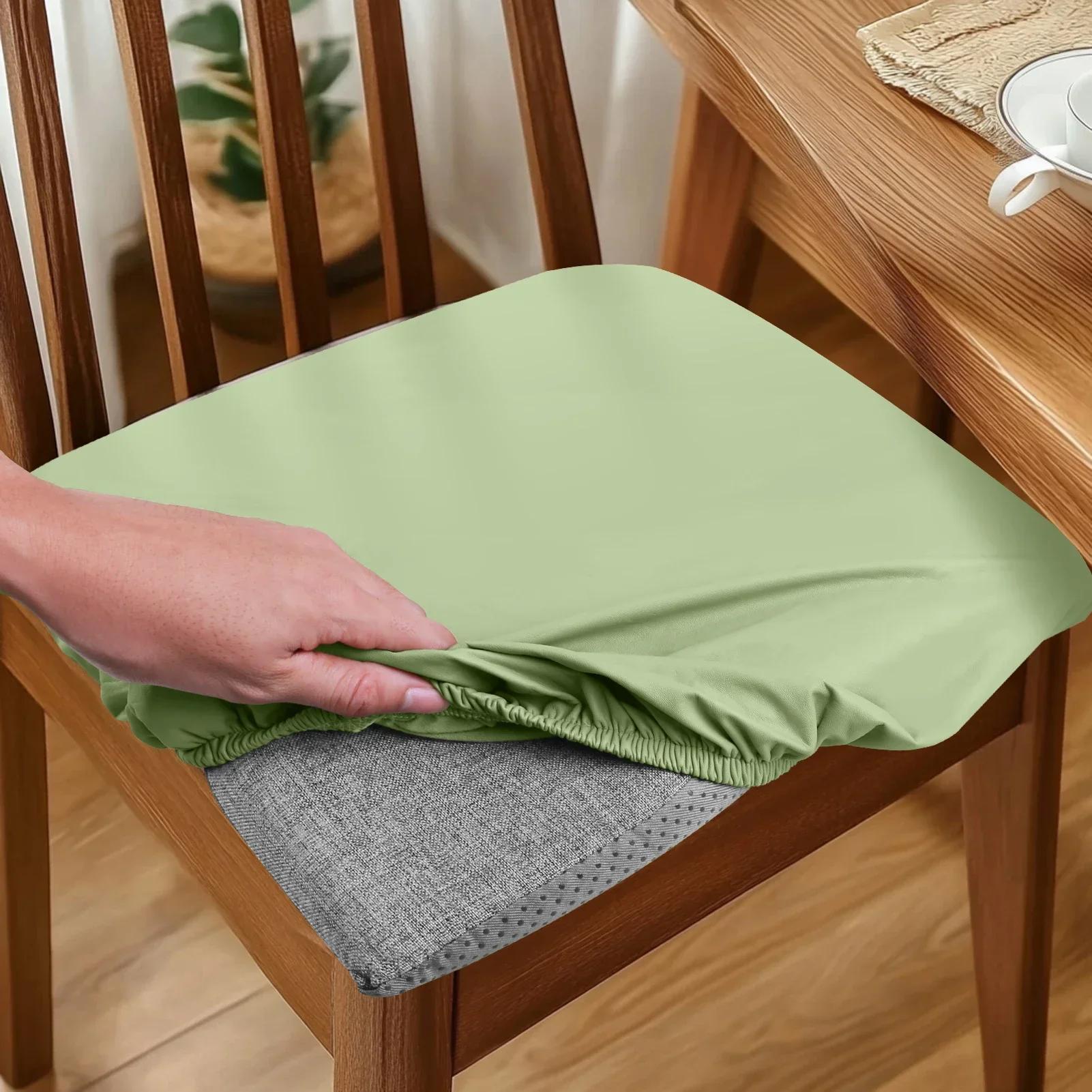 

Набор из 4 чехлов на сиденья стульев из ПУ кожи, водонепроницаемые чехлы на подушки для столовой, накидки для кухни, маслостойкие протекторы для стульев 4pcs зелёный