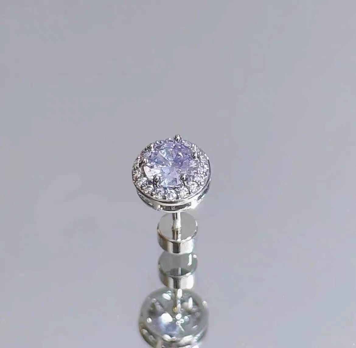 Purple Lavender Diamond Fairy Ear Studs - Titanium Steel Japanese-Korean Fashion