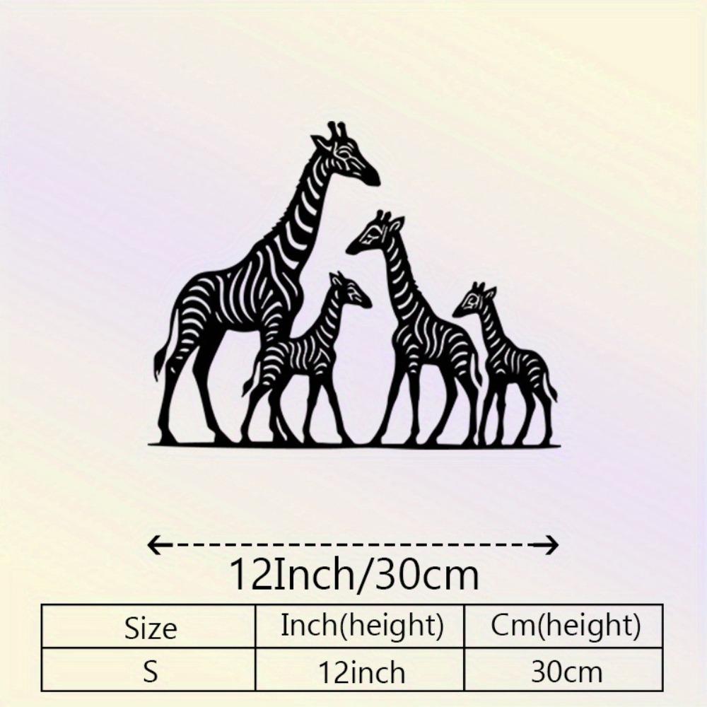 1pc 2D Flat African Giraffe Family Metal Wall Sculpture Statue Animal Mural for Kids Bedroom Decor Gift