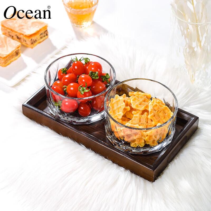 Ocean Glass Divided Serving Tray with Tray