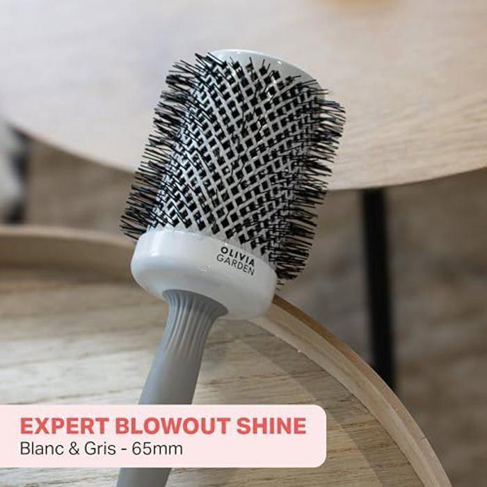 Brosse ronde - OLIVIA GARDEN - Expert Blowout Shine - Céramique antistatique - 65mm - Volume et brillance