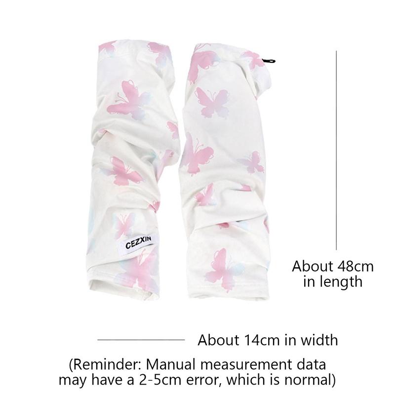 1 Par Mangas de Hielo Frescas con Estampado de Mariposas para Protección Solar para Niñas Mujeres Ciclismo al Aire Libre Conducción Mangas Anti-UV