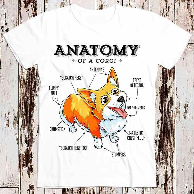 Anatomy of a Corgi Funny Dog Puppy Super Cool Best Gift Top Tee T Shirt 8758