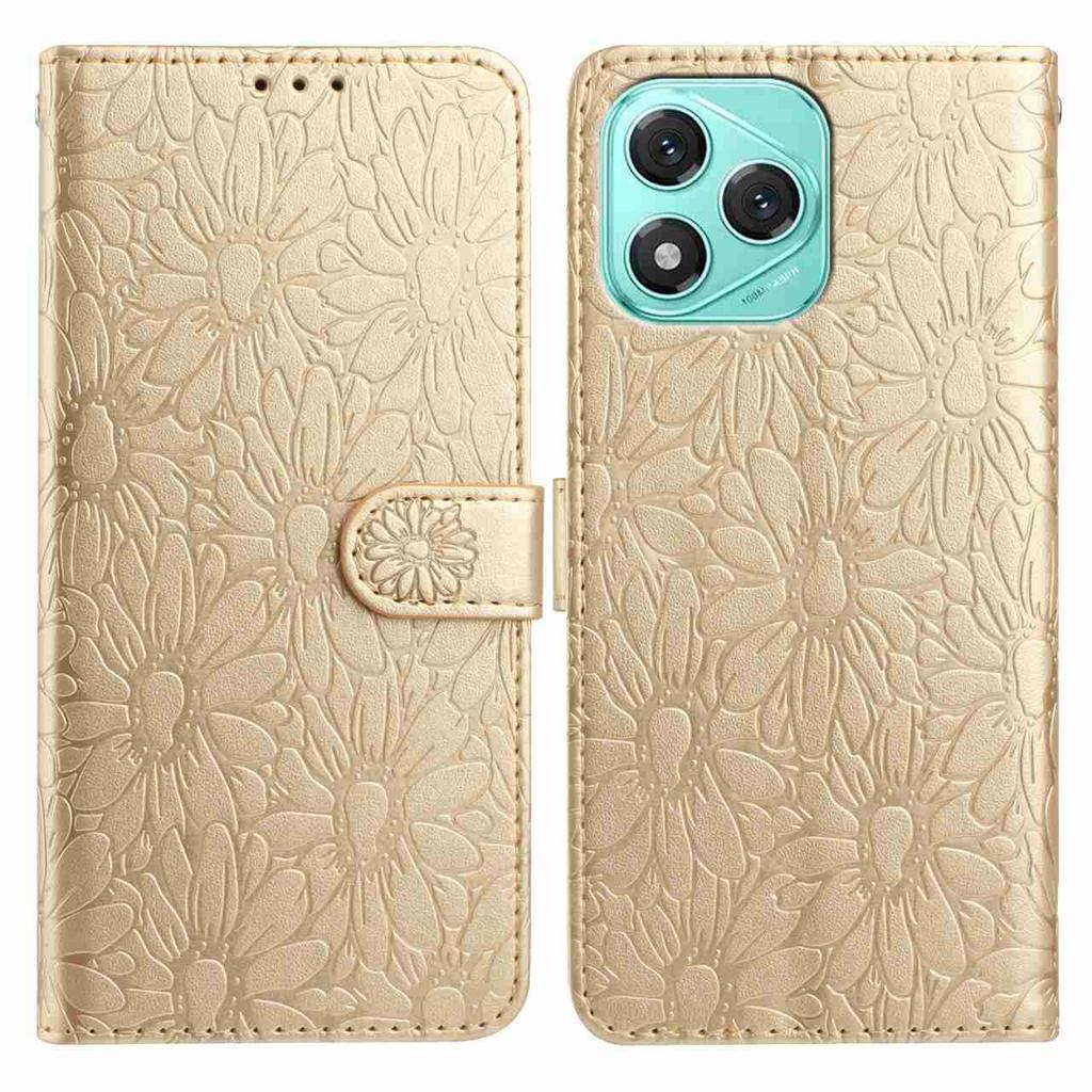 For Honor 400 Lite 5G Leather Case Daisy Imprint Wallet Stand Phone Protective Cover