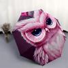1pc Pink Owl with Heart Umbrella with Plastic Handle,Suitable for All Seasons Home Travel Outdoor UmbrellaDD719
