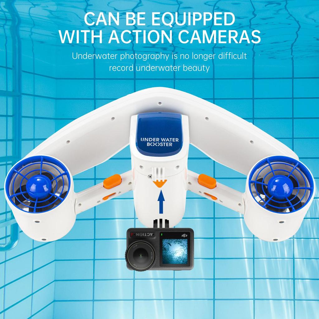 Electric Underwater Diving Scooter Underwater Booster for Snorkeling 7500mAh Battery 20m Depth 1.6m/s Snorkeling Diving