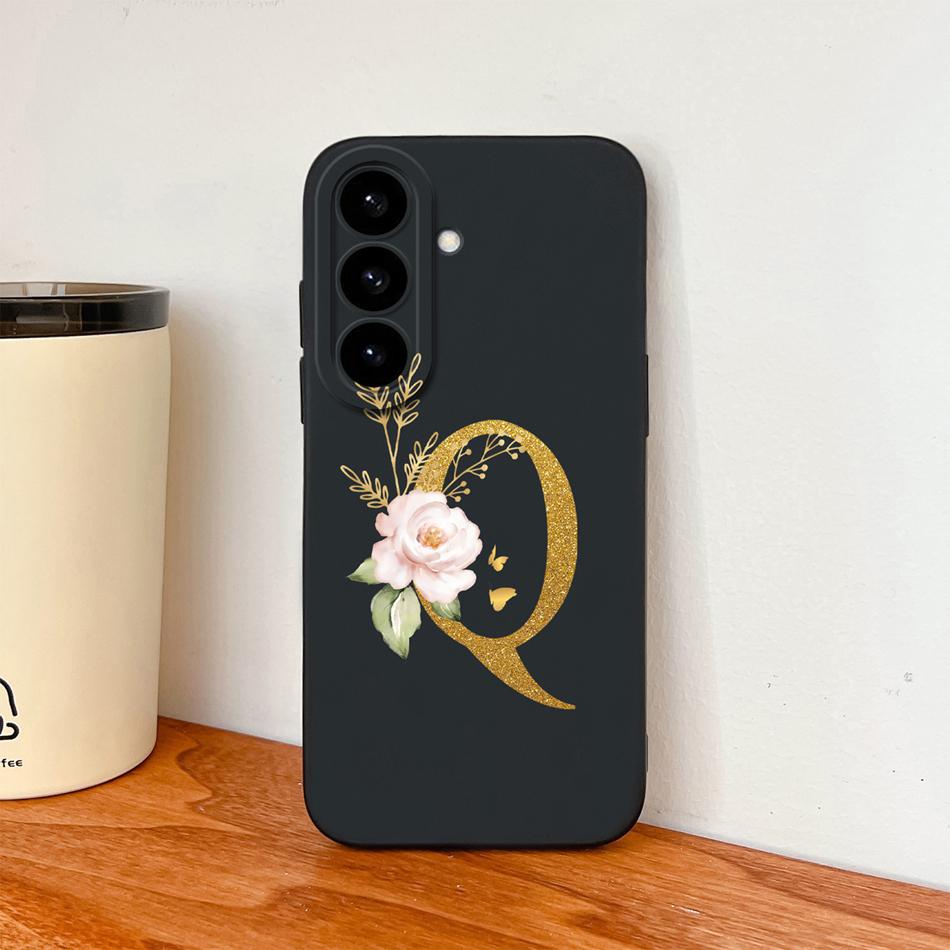 Flower Letter Phone Cover For Samsung S26 Ultra Case For Samsung S26 Plus Back Cover Soft Liquid Silicone Fundas For Galaxy S 26
