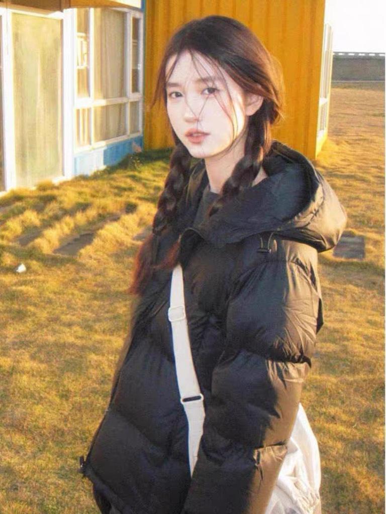 Korean Style Women's Pink Short Puffer Jacket - Petite Thickened Cotton Outerwear