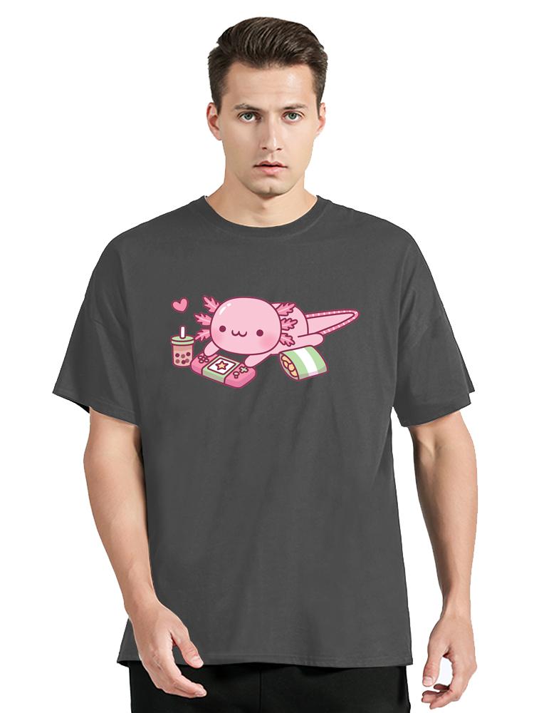 Ajolote Axolotl Übergroßes T-Shirt Sommer Herrenbekleidung Japanisch Fitness Fitness T-Shirt Anime Mode Baumwoll-T-Shirt Designer