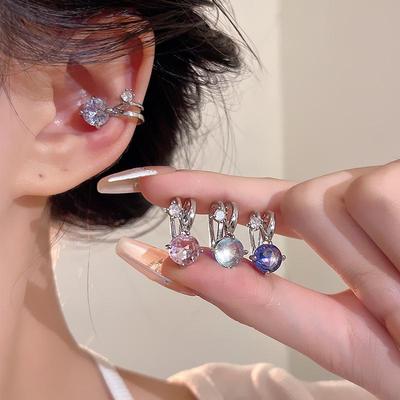 Elegante Zirkon-Ohrclip-Ohrringe für Damen: Nicht durchstochen, vielseitig und glänzend 