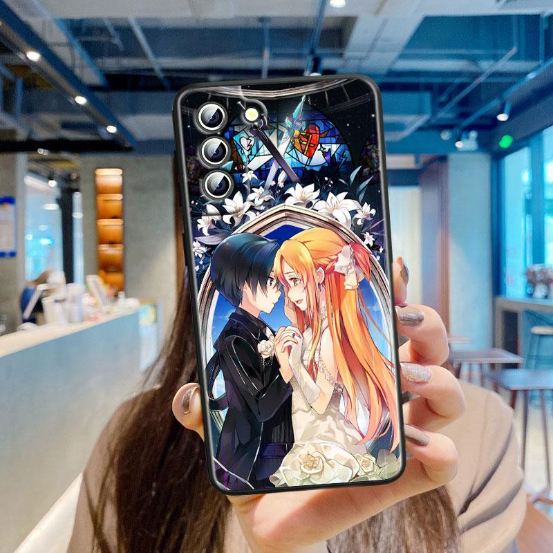 

Чехол для телефона Anime Sword Art Online SAO для Samsung S23 S22 S21 S20 S10 S8 Note 20 A9 A73 A71 A53 A33 Ultra Plus FE черный Samsung S23 5G