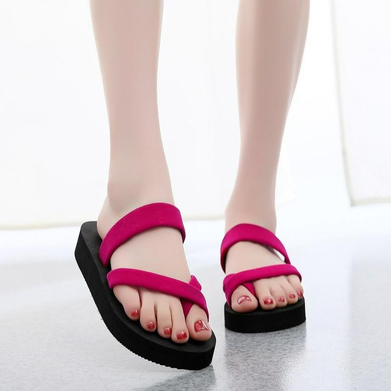 

Fashion Summer Women s Slippers Lightweight Flip Flops Fashion Platform Home Slippers Black Outdoor Beach Shoes EVA Flat Women Sandals 41