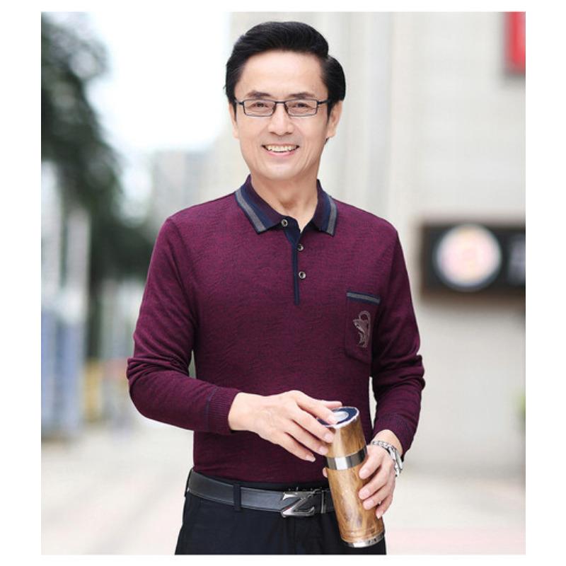 Футболка с длинными рукавами для мужчин среднего возраста и пожилых людей — фото 5