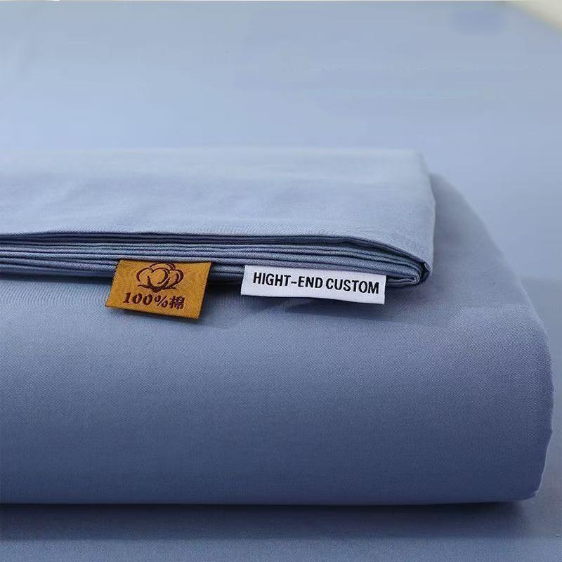 Bequemes 100% Baumwoll-Bettlaken für Schlafzimmer Einzel-Doppelbett Große Größe Einfarbige Bettdecke
