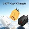 1Pcs 8 In 1 Fast Charging Phone Charger Power Adapter 240W Gan Usb C Charger Type C Eu/Us/Uk Plug Wall Charger For Phone