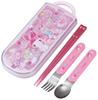 Skater Antibacterial Slide Trio Set Lunch Box and Fork My Kirakira Made in Japan Children's (TACC2AG-A) - Chopsticks, Spoon, - Melody, Doll, Sanrio,