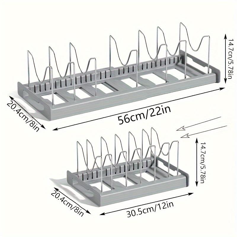Modern Stainless Steel Kitchen Storage Cabinet - Expandable Pot and Pan Storage Space with Adjustable Dividers
