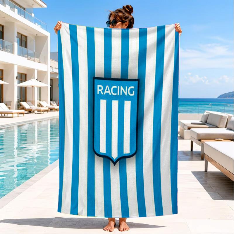 Racing Team Emblem Beach Towel, Quick-drying, Easy to Care for, Suitable for Both Fitness and Beach Vacations,Sports Essential
