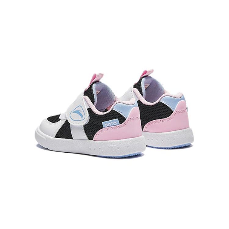 Anta Kids Rebound Low-Top Walking Shoes Baby sneaker White Black Pink A322420033-2