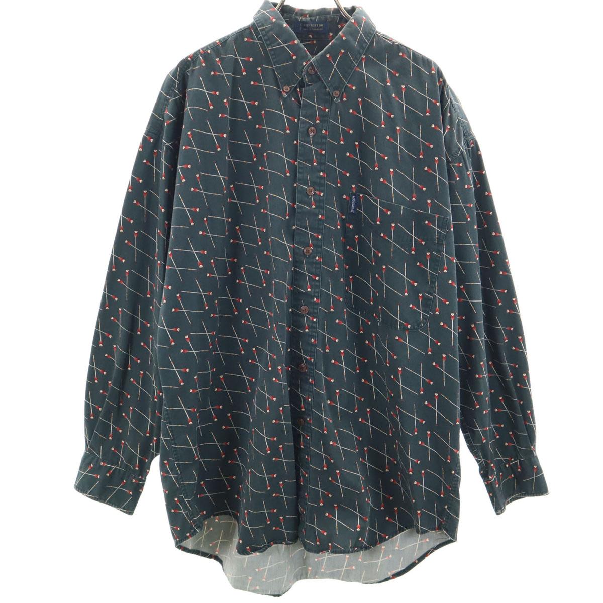 

CHAPS RALPH LAUREN 80-е винтажный Комбинезон с ручками Рукав длинный Хлопковая рубашка L Мужской Б/у