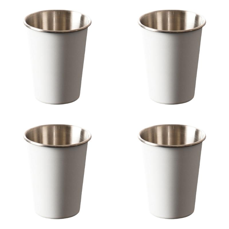 4pcs Stainless Steels Drinking Cups Outdoor Travel Cups 350ml Coffees Milk Beer Mug Stackable Camping Cup Enduring