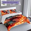 3pcs Demon Slayer Tanjiro Kamado Pattern Bedding Set Duvet Cover Set Includes Duvet Cover &pillowcases, Perfect All Season Bedroom Decoration & Gift