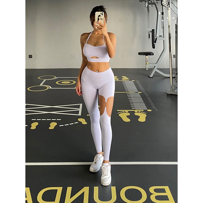 Fancy Sports Intimates Female Shockproof Push-up Beauty Back Quick-Drying Yoga Jacket Sexy Halter Spaghetti Strap Bra Outwear