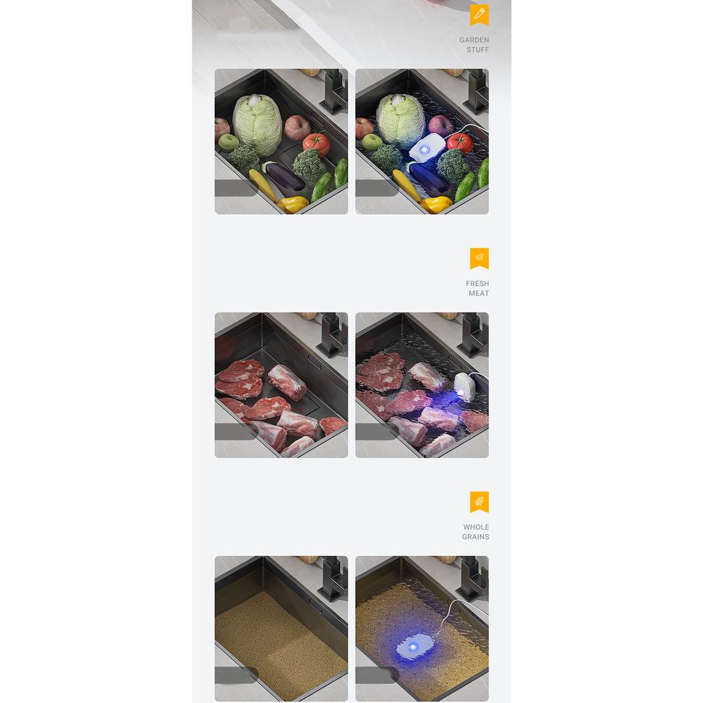 Fruit & Vegetable Washing Machine USB Rechargeable Wireless Food Purifier Portable Waterproof Ultrasonic Cleaner Device