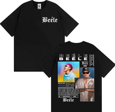 Rapper BEELE Album Tour 2025 Merch T Shirts Men Women Hip Hop Pop Music Street Tshirt 100 Cotton Oversized T Shirt Streetwear