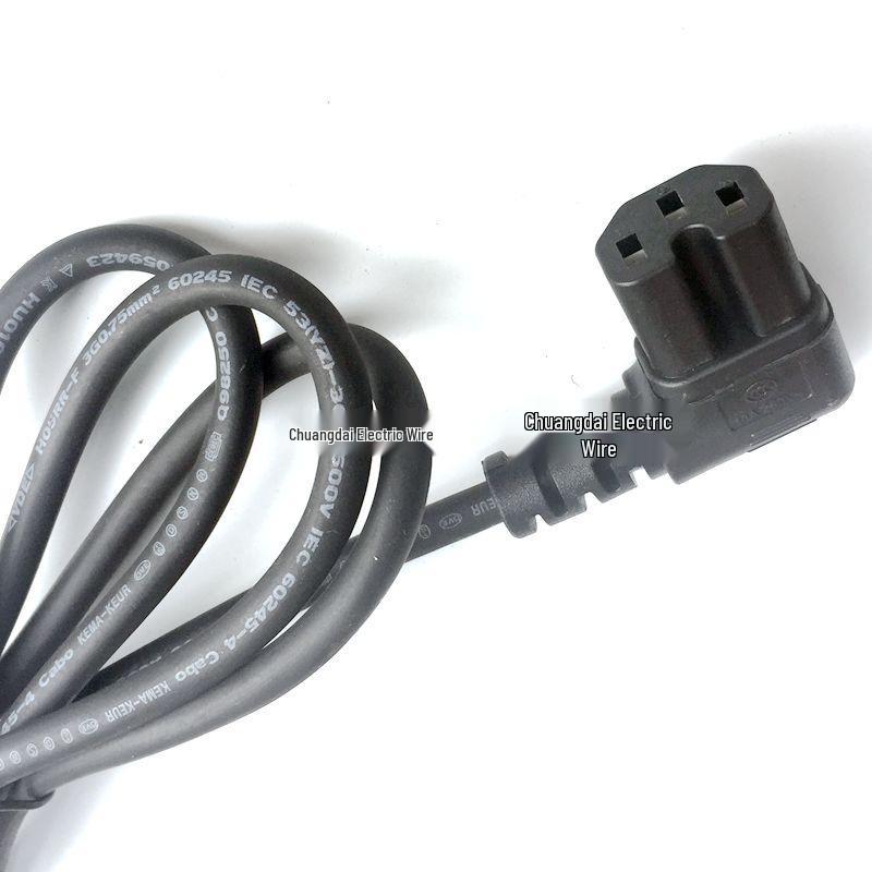 U-Shaped Three-Pin C15 Power Cord with 90-Degree Elbow, High-Temperature Resistant