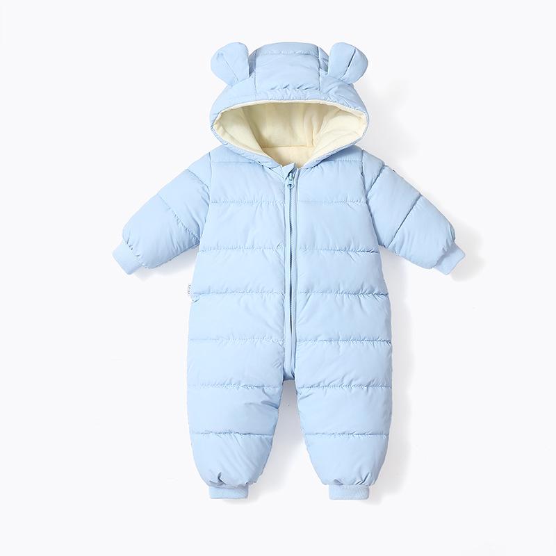 

Зимний флисовый комбинезон для младенца - Плотный хлопковый костюм для ползания для малыша 90 cm