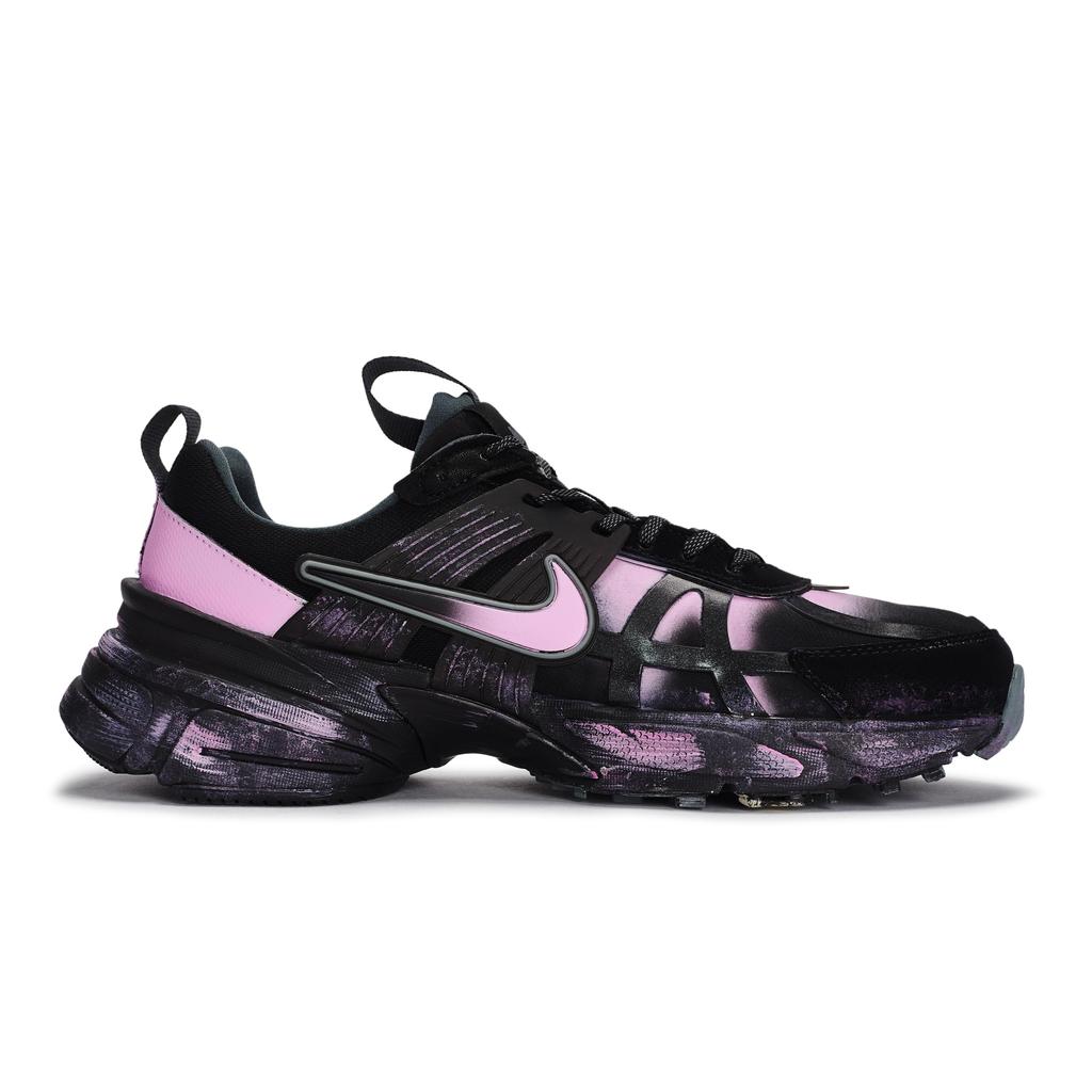 Nike V2K Run Abrasion Resistant Low Top Running Shoes Women's Black Pink FZ2622-001(Team80-S-BOX)