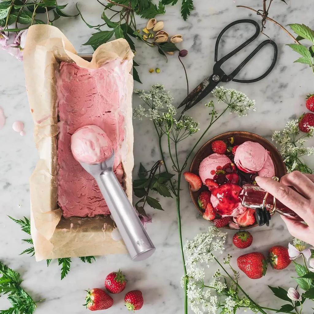 1,5 unce naběračka na zmrzlinu s nepřilnavým povrchem, nemrznoucí směsí, jednodílná hliníková naběračka na zmrzlinu, kuchyňské příslušenství