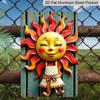 2D Flat, 1pc Trebalena Vintage Embossed Metal Sign - Charming Sun Girl Metal Wall Art, Rustic Farmhouse Decor with Vibrant & Whimsical Design