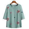 Stylish Summer Seven-Sleeve Top Set for Middle-Aged and Older Women