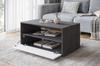 Rectangular coffee table for the living room with shelf and storage 90 cm Matera White
