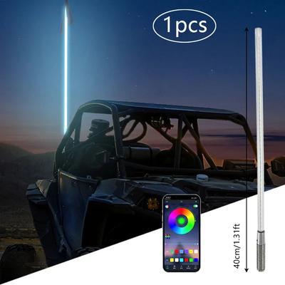 1PCS RGB Led Whip Light Led Car Led Light RGB Waterproof Bendable Remote APP Music Control LED Flagpole Lamp for SUV ATV UTV RZR