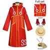Egghead Island Costume Monkey D Luffy Robe Cosplay Costume 163 Luffy Jacket Coat Hat Outfit Halloween Suit