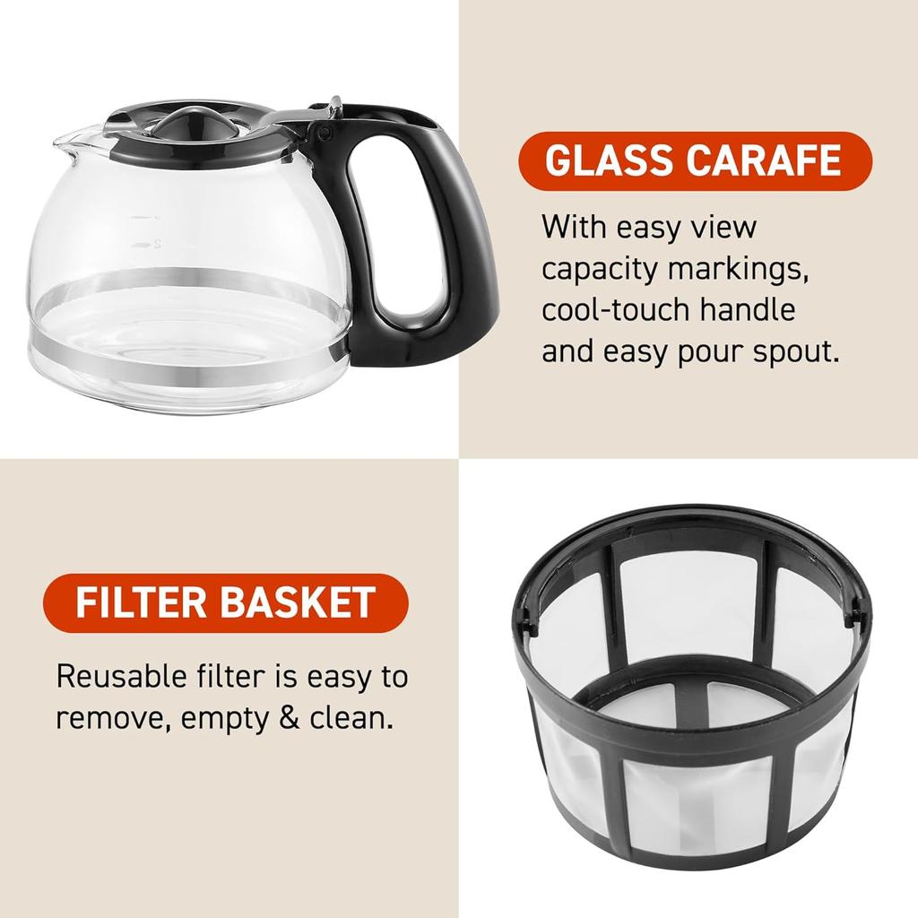 Ehc4128 Automatische 4-Tassen Filterkaffeemaschine Mit Pause N Serve Glaskaraffe Wiederverwendbarer Filter EinAus-Schalter Warmhaltefunktion Wasserstandsanzeige Schwarz