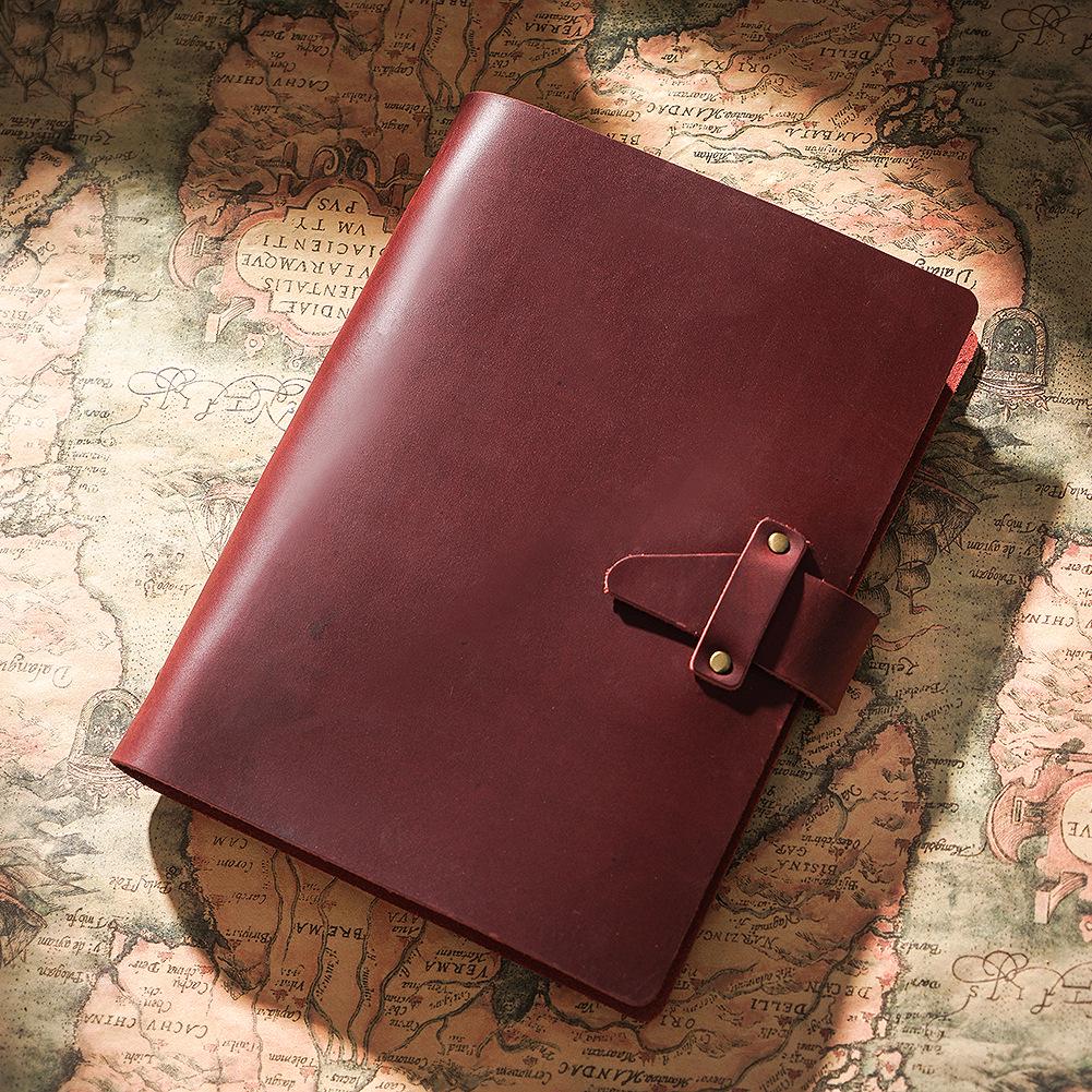 A5 Genuine Leather Retro Loose-Leaf Notebook with Crazy Horse Leather – Office Business Journal Diary
