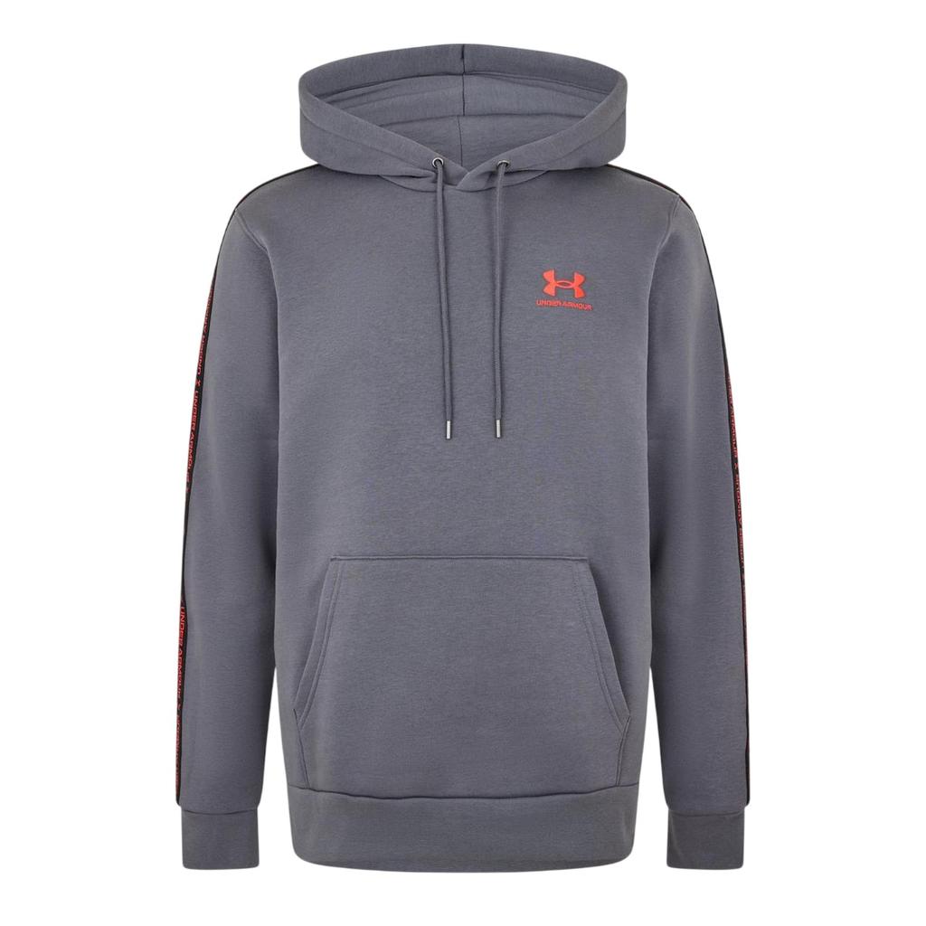 Under Armour Mens Icon Cotton Blend Taped Sleeve Hoodie