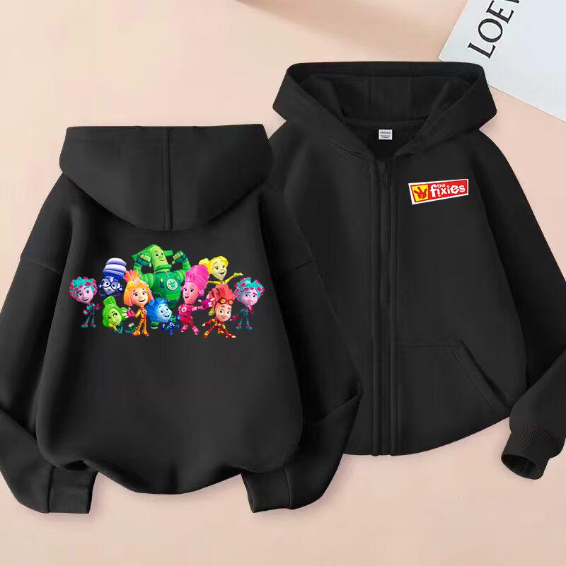 Zip Up Sweatshirts The Fixies Printed Hoodie Children Clothes Kid Girls Boys Sweatshirt Cartoon Zipper Hoody Baby Casual Tops