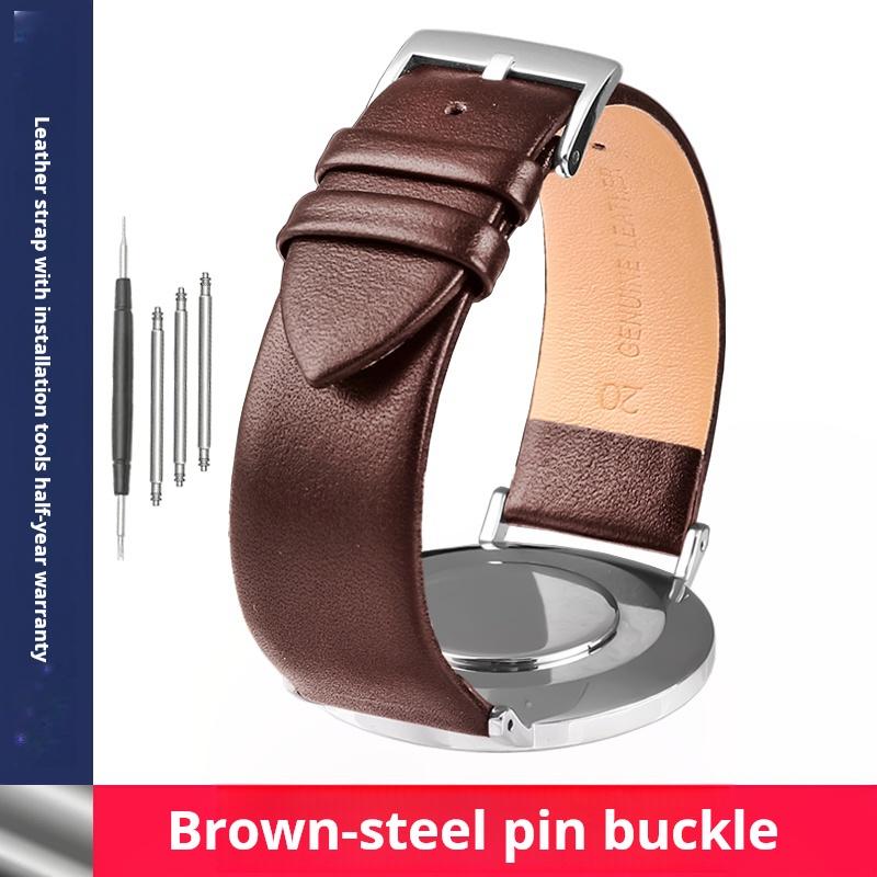 Thin Leather Strap 12 14 15mm 16mm 18mm 19mm 20mm 22mm For Tissot Longines Casio Watch Band Men Women Brown Blue White Bracelet
