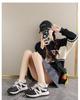 2025 Spring Women's Breathable White Korean Style Sneakers - Thick Sole Versatile Sports Casual Running Shoes
