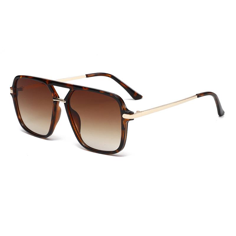 Brand Designer Square Sunglasses Women For Men Vintage Sun Glasses Punk Popular Big Frame Luxury Double Bridge Eyeglasses Uv400