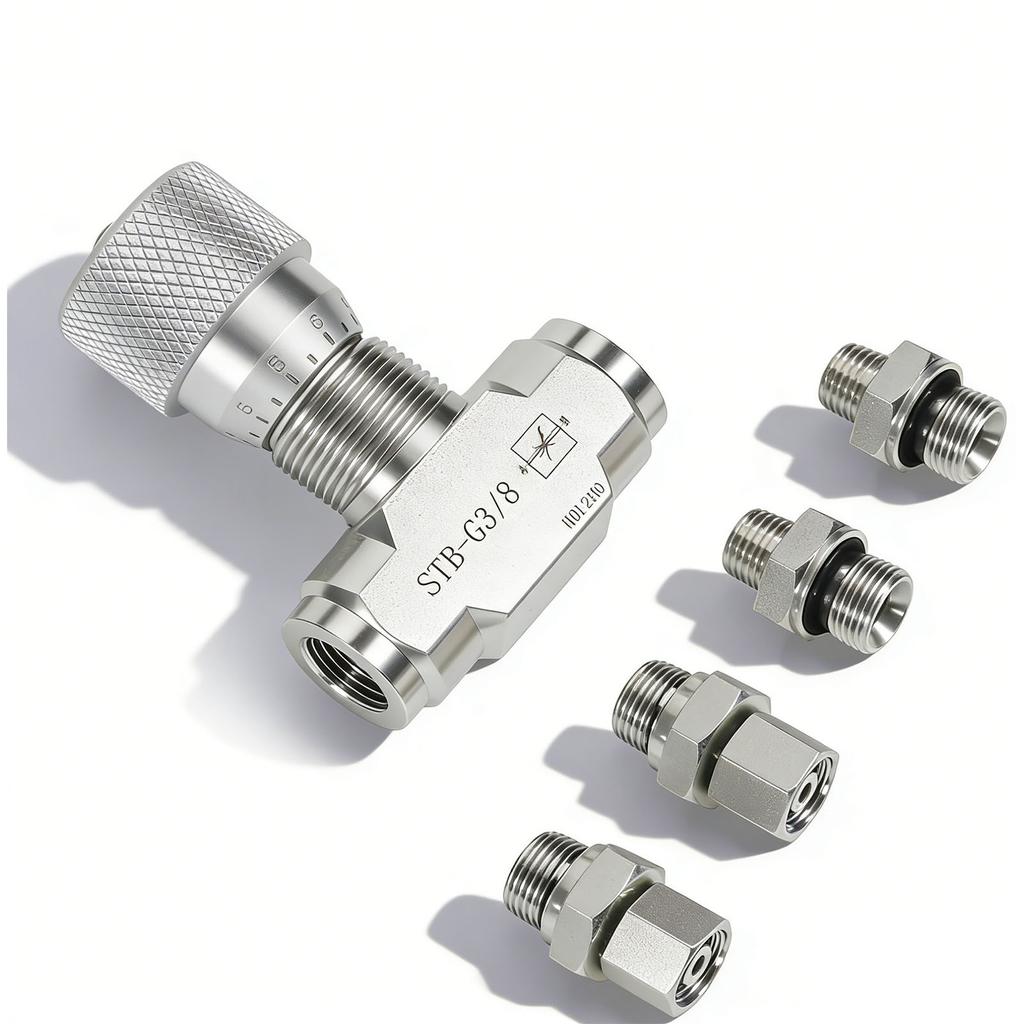 Hydraulic Flowrate Control Valve Fit for STB Series Mini Excavator 0.8 2 Ton 3 8in with M14 Connection Bidirectional