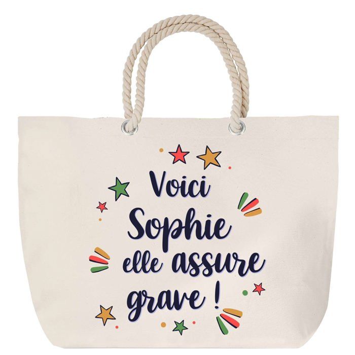 Sac de plage - PLANETEE - Sophie - Anse corde - Grand format - Coton multicolore