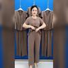 Summer 2026 Elegant Slimming Plus Size Ice Silk Two-Piece Set for Moms